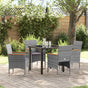Garden Dining Set 5 pcs Grey Poly Rattan