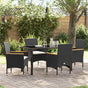 Garden Dining Set 5 pcs Black Poly Rattan