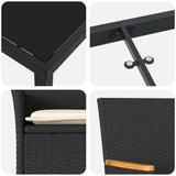 Garden Dining Set with Cushion 7 pcs Black Poly Rattan
