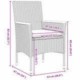 Garden Dining Set with Cushion 9 pcs Black Poly Rattan