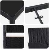 Garden Dining Set with Cushion 9 pcs Black Poly Rattan - Extra Image