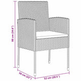 Garden Dining Set with Cushion 9 pcs Grey Poly Rattan