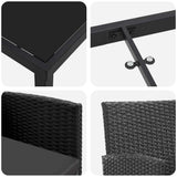 Garden Dining Set with Cushion 9 pcs Black Poly Rattan