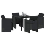 Garden Dining Set 5 pcs Black Poly Rattan