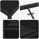 Garden Dining Set with Cushion 9 pcs Black Poly Rattan - Extra Image
