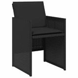 Garden Dining Set with Cushion 9 pcs Black Poly Rattan