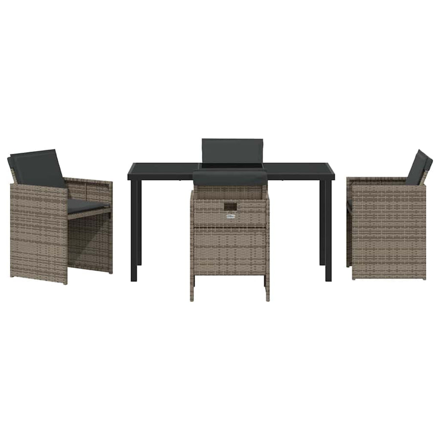 Garden Dining Set 5 pcs Grey Poly Rattan