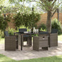 Garden Dining Set 5 pcs Grey Poly Rattan