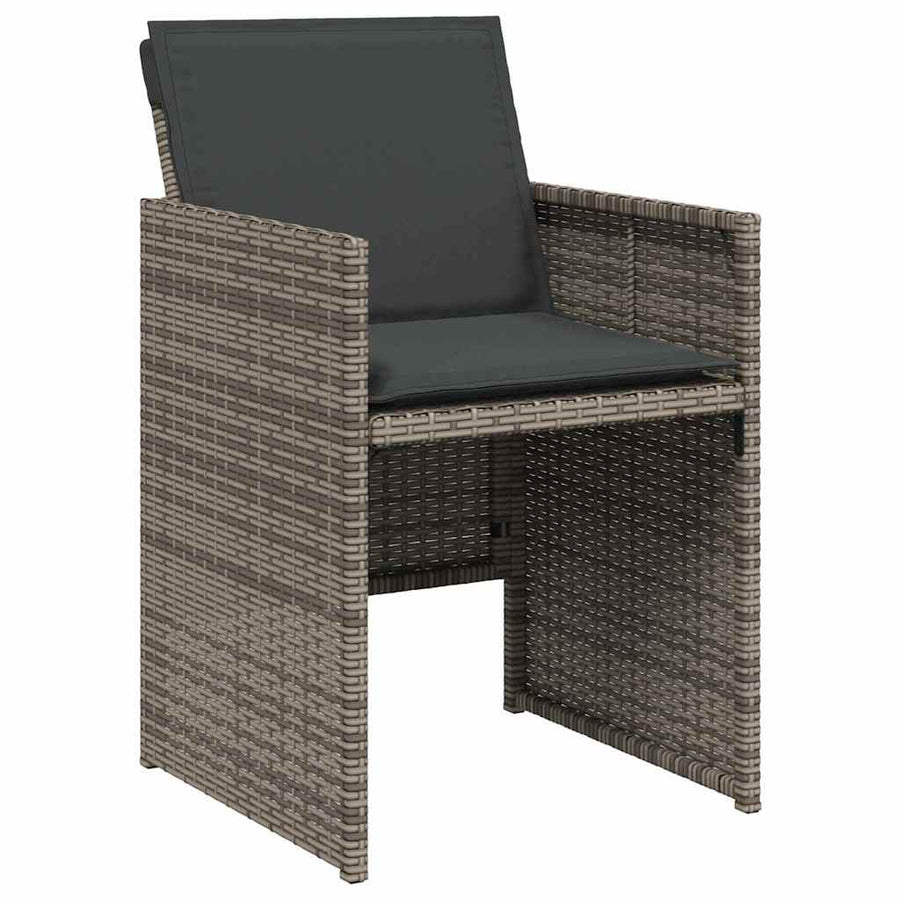 Garden Dining Set 5 pcs Grey Poly Rattan