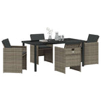 Garden Dining Set 5 pcs Grey Poly Rattan