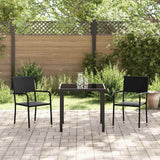 Garden Dining Set with Cushion 3 pcs Black Poly Rattan - Top-Down View