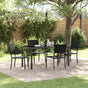 Garden Dining Set 5 pcs Black Poly Rattan
