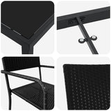 Garden Dining Set with Cushion 9 pcs Black Poly Rattan - Extra Image