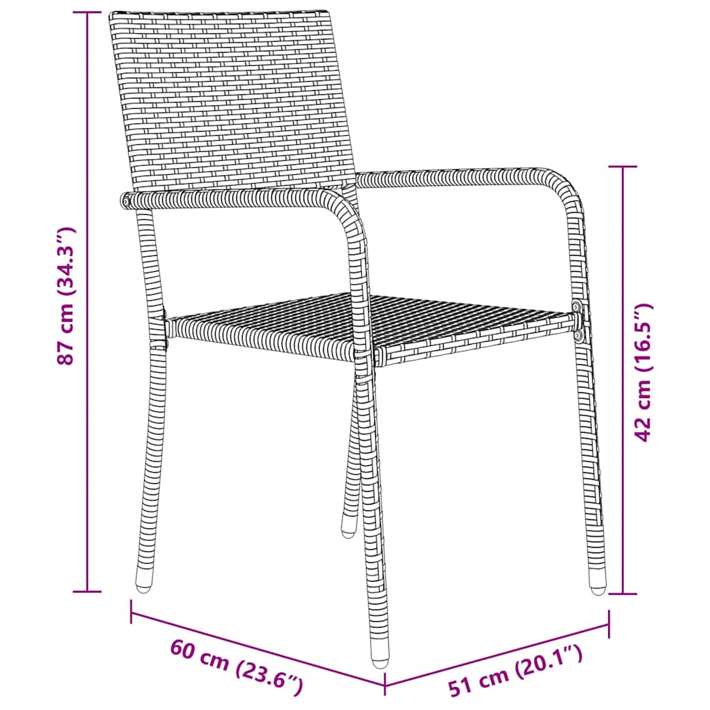 Garden Dining Set with Cushion 9 pcs Black Poly Rattan