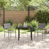 Garden Dining Set with Cushion 3 pcs Grey Poly Rattan - Top-Down View