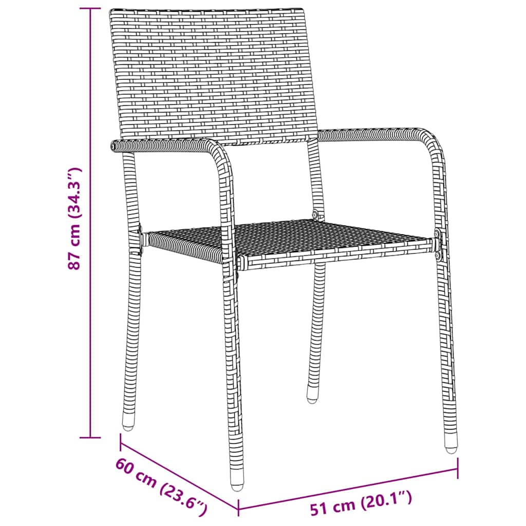 Garden Dining Set with Cushion 5 pcs Grey Poly Rattan