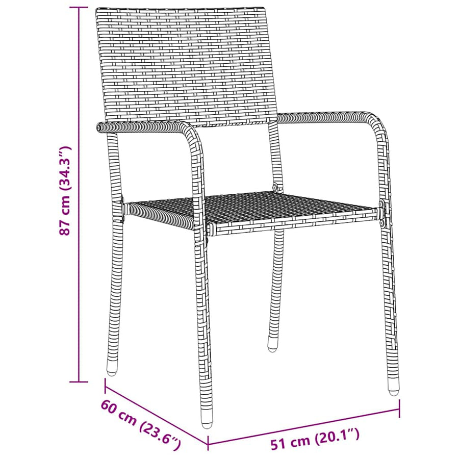 Garden Dining Set 5 pcs Grey Poly Rattan