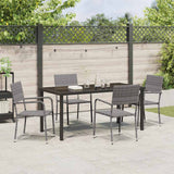 Garden Dining Set with Cushion 5 pcs Grey Poly Rattan - Top-Down View