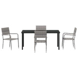 Garden Dining Set with Cushion 5 pcs Grey Poly Rattan - Close-Up Angle