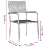 Garden Dining Set with Cushion 7 pcs Grey Poly Rattan