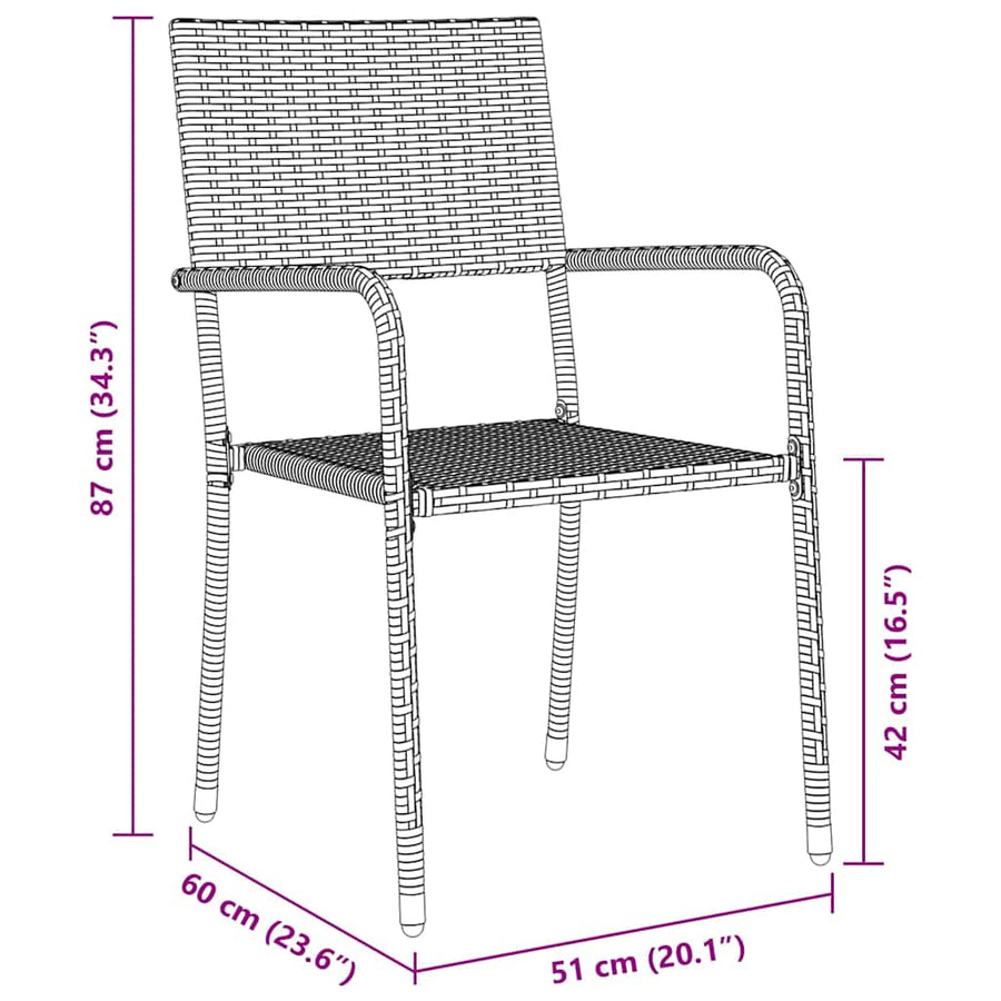 Garden Dining Set 7 pcs Grey Poly Rattan
