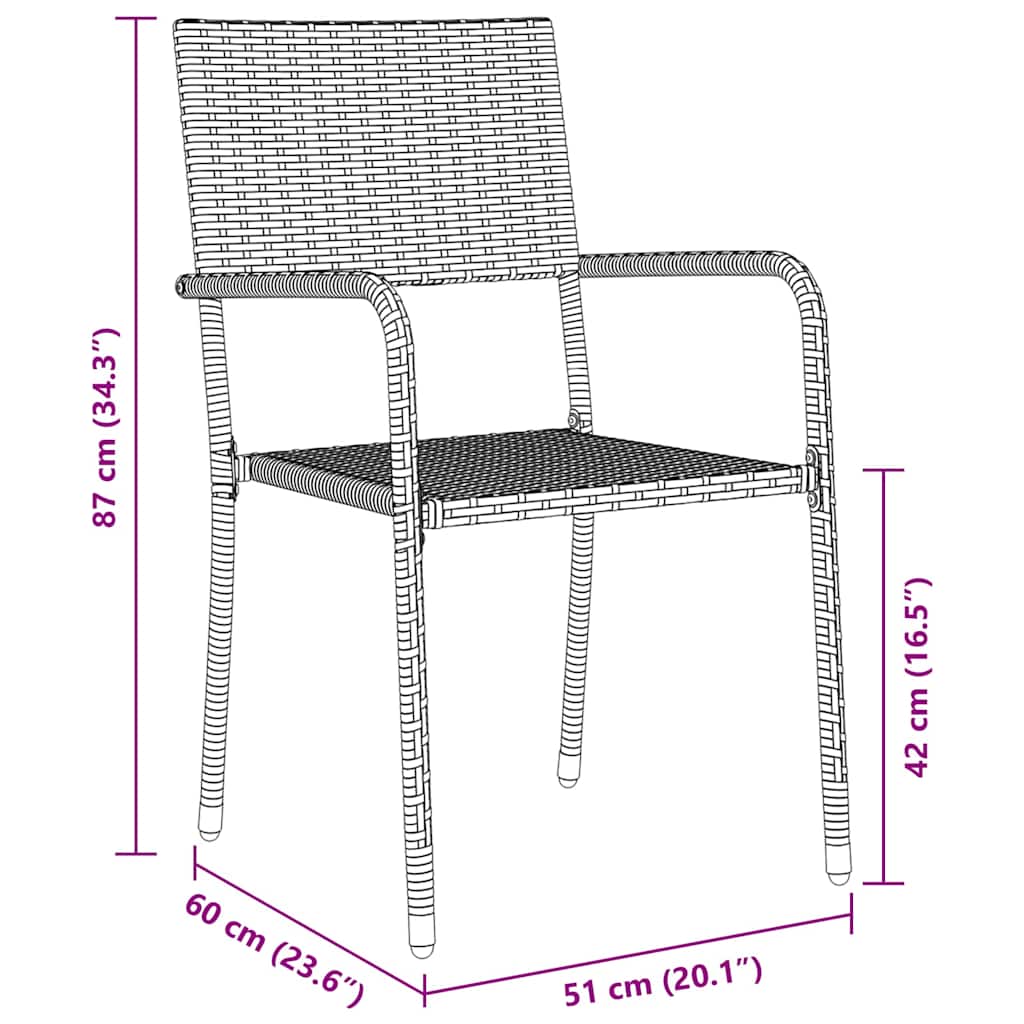 Garden Dining Set with Cushion 9 pcs Grey Poly Rattan