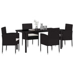 Garden Dining Set 5 pcs Black Poly Rattan