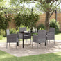 Garden Dining Set 5 pcs Grey Poly Rattan