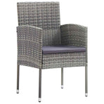 Garden Dining Set 5 pcs Grey Poly Rattan