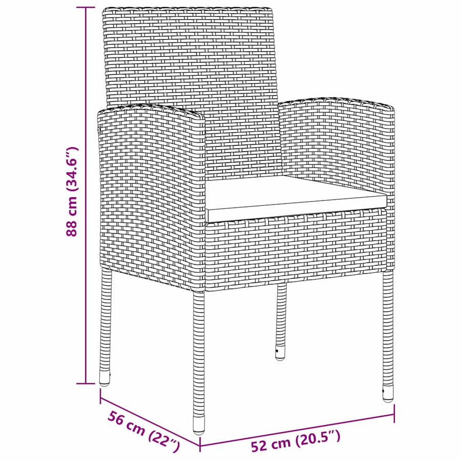 Garden Dining Set 5 pcs Grey Poly Rattan