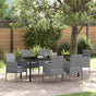 Garden Dining Set 7 pcs Grey Poly Rattan