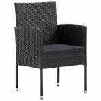 Garden Dining Set 7 pcs Black Poly Rattan