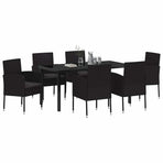 Garden Dining Set 7 pcs Black Poly Rattan