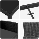 Garden Dining Set with Cushion 9 pcs Black Poly Rattan