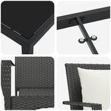 Garden Dining Set with Cushion 9 pcs Black Poly Rattan - Extra Image