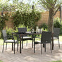 Garden Dining Set 5 pcs Black Poly Rattan