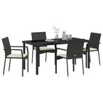 Garden Dining Set 5 pcs Black Poly Rattan