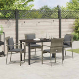 Garden Dining Set with Cushion 5 pcs Grey Poly Rattan - Top-Down View