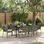 Garden Dining Set 7 pcs Grey Poly Rattan