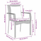 Garden Dining Set with Cushion 7 pcs Grey Poly Rattan - Extra Image