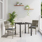 Garden Dining Set 3 pcs Grey Poly Rattan