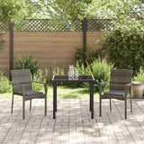 Garden Dining Set with Cushion 3 pcs Grey Poly Rattan - Top-Down View