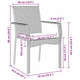 Garden Dining Set with Cushion 3 pcs Grey Poly Rattan