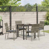 Garden Dining Set with Cushion 5 pcs Grey Poly Rattan - Top-Down View