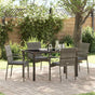 Garden Dining Set 5 pcs Grey Poly Rattan