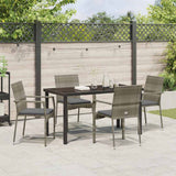 Garden Dining Set with Cushion 5 pcs Grey Poly Rattan