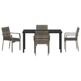 Garden Dining Set with Cushion 5 pcs Grey Poly Rattan