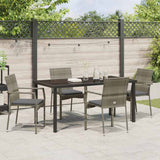 Garden Dining Set with Cushion 5 pcs Grey Poly Rattan - Top-Down View