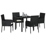 Garden Dining Set 5 pcs Black Poly Rattan