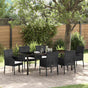 Garden Dining Set 7 pcs Black Poly Rattan